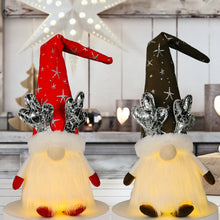 Charger l&#39;image dans la galerie, Christmas  Doll Christmas Decoration With Lights Luminous Rudolph Faceless Doll Antler hat with light red
