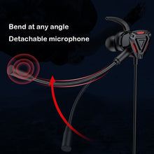 Lade das Bild in den Galerie-Viewer, Gaming  Headset Pluggable In-ear Mobile Computer Wired Headset (with Microphone) Black red
