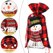 Carica l&#39;immagine nel visualizzatore di Gallery, Fabric Plaid Christmas Candy Gift  Bag Pocket Gift Christmas Ornaments For Children santa claus
