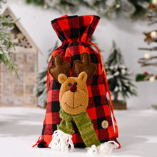 Lade das Bild in den Galerie-Viewer, Fabric Plaid Christmas Candy Gift  Bag Pocket Gift Christmas Ornaments For Children Elk
