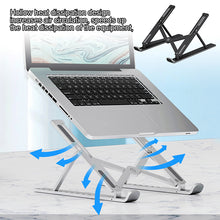 Load image into Gallery viewer, Adjustable  Foldable  Laptop  Stand Non-slip Desktop Notebook Holder For Air Pro Tablet Computer Cooling Bracket Black
