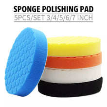 Carica l&#39;immagine nel visualizzatore di Gallery, 5 Pcs/set Sponge  Polishing  Pad Car Beauty Waxing Sponge Set 3/4/5/6/7 Inch Hexagonal Pattern Sponge Pad 6 inch
