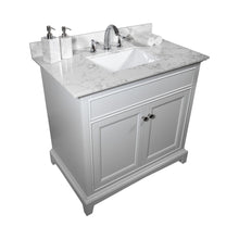 Carica l&#39;immagine nel visualizzatore di Gallery, Montary 31Inch Bathroom Vanity Top Stone Carrara White New Style Tops With Rectangle Undermount Ceramic Sink  And Back Splash With 3 Faucet Hole  For Bathrom Cabinet
