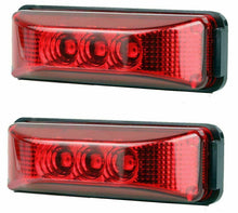 Load image into Gallery viewer, Red LED Side  Marker  Lights, 1 Pair 3.9&quot;&quot; 12V Highlight 3 LED Clearance Light For Truck Trailer RV Boat Red
