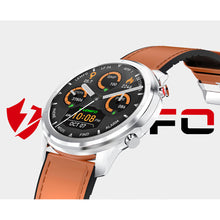 Cargar imagen en el visor de la galería, Original LEMFO Lf26 Smart  Watch Hd Ips Screen Custom Dial Sport Record Smartwatch For Android Ios Huawei Xiaomi Silver dial brown leather belt
