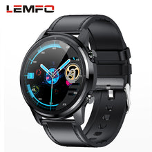 Cargar imagen en el visor de la galería, Original LEMFO Lf26 Smart  Watch Hd Ips Screen Custom Dial Sport Record Smartwatch For Android Ios Huawei Xiaomi Silver dial brown leather belt
