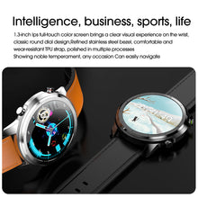 Cargar imagen en el visor de la galería, Original LEMFO Lf26 Smart  Watch Hd Ips Screen Custom Dial Sport Record Smartwatch For Android Ios Huawei Xiaomi Silver dial brown leather belt
