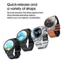 Cargar imagen en el visor de la galería, Original LEMFO Lf26 Smart  Watch Hd Ips Screen Custom Dial Sport Record Smartwatch For Android Ios Huawei Xiaomi Silver dial brown leather belt
