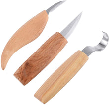 Carica l&#39;immagine nel visualizzatore di Gallery, 3 Pcs/set Wood  Carving  Tools  Set Beginner Woodworking Carpenter Carving Universal Stripping Bending Tools Wood color
