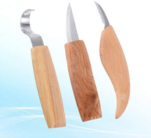 Carica l&#39;immagine nel visualizzatore di Gallery, 3 Pcs/set Wood  Carving  Tools  Set Beginner Woodworking Carpenter Carving Universal Stripping Bending Tools Wood color
