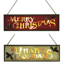 Carica l&#39;immagine nel visualizzatore di Gallery, Christmas  Pendants Wooden Holiday English Letters Led Lights Christmas Decoration Crafts JM00560
