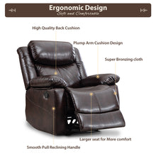 Load image into Gallery viewer, Pu Leather Reclining Living Room Sofa Set Recliner Loveseat Two-seat Sofa Brown
