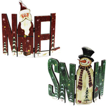 Load image into Gallery viewer, Wooden Christmas Ornaments , 1 Set, Creative Crafts Snowman Letter Old Man Classic Elements Home Decoration JM01448
