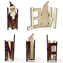 Load image into Gallery viewer, Wooden Christmas Ornaments , 1 Set, Creative Crafts Snowman Letter Old Man Classic Elements Home Decoration JM01448
