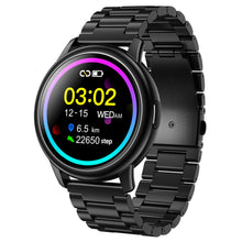 Last inn bildet i Galleri-visningsprogrammet, Original LEMFO Lf28 Smartwatch Ip68 Waterproof Heart Rate Monitor Sport Smart Watch 30 Days Standby Black dial black steel belt
