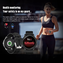 Last inn bildet i Galleri-visningsprogrammet, Original LEMFO Lf28 Smartwatch Ip68 Waterproof Heart Rate Monitor Sport Smart Watch 30 Days Standby Black dial black steel belt
