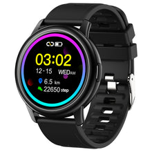 Last inn bildet i Galleri-visningsprogrammet, Original LEMFO Lf28 Smartwatch Ip68 Waterproof Heart Rate Monitor Sport Smart Watch 30 Days Standby Black dial black steel belt
