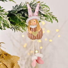 Carica l&#39;immagine nel visualizzatore di Gallery, Christmas Girl Pendant Christmas Tree Hanging Decoration Christmas Bells Home Decoration pink
