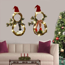 Load image into Gallery viewer, Christmas  Wreath Led String Lights Wreath Pendant Christmas Decorations For Home Red
