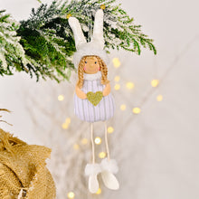 Load image into Gallery viewer, Christmas Girl Pendant Christmas Tree Hanging Decoration Christmas Bells Home Decoration White
