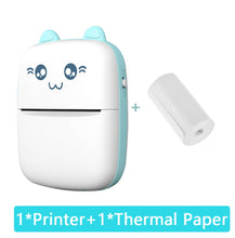 Load image into Gallery viewer, Mini Thermal  Printer Portable Wireless Bluetooth-compatible 200dpi Label Printer Memo Problem Printer blue
