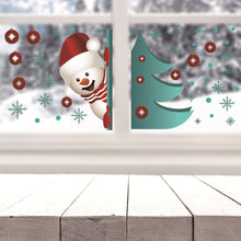 Carica l&#39;immagine nel visualizzatore di Gallery, 2 Pcs/set Christmas  Wall  Stickers Snowman Christmas Tree Snowflake Removable Stickers 40G 20x30cmX2 set
