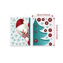 Carica l&#39;immagine nel visualizzatore di Gallery, 2 Pcs/set Christmas  Wall  Stickers Snowman Christmas Tree Snowflake Removable Stickers 40G 20x30cmX2 set
