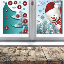 Carica l&#39;immagine nel visualizzatore di Gallery, 2 Pcs/set Christmas  Wall  Stickers Snowman Christmas Tree Snowflake Removable Stickers 40G 20x30cmX2 set
