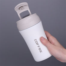 Carica l&#39;immagine nel visualizzatore di Gallery, 304 Stainless Steel Vacuum  Cup Portable Water Bottle Double-drink Vacuum Coffee Cup White
