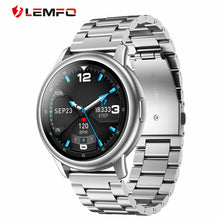 Last inn bildet i Galleri-visningsprogrammet, Original LEMFO Lf28 Smartwatch Ip68 Waterproof Heart Rate Monitor Sport Smart Watch 30 Days Standby Silver dial silver steel belt
