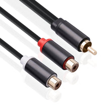 Load image into Gallery viewer, RCA  Male  To  Double  RCA  Female  Audio  Adapter  Cable Stereo Splitter 3686MFF-03 Black
