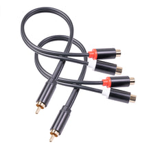 Load image into Gallery viewer, RCA  Male  To  Double  RCA  Female  Audio  Adapter  Cable Stereo Splitter 3686MFF-03 Black
