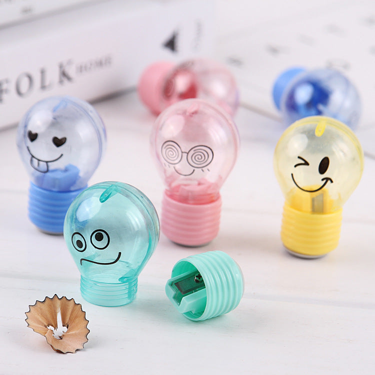 Pencil  Sharpener Creative Small Light Bulb Shape Stationery Manual Single-hole Pencil Sharpener Random Color