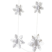 Lade das Bild in den Galerie-Viewer, Garland Three-dimensional Silver White Cardboard String Christmas Snowflake Ornaments, 1 Pack 12 3D, Garland Strip 30g White
