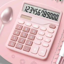 Load image into Gallery viewer, Solar  Calculator Dual Power Supply Calculator Cute Colorful Fashion Exam Supermarket Calculator Pink

