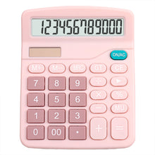 Load image into Gallery viewer, Solar  Calculator Dual Power Supply Calculator Cute Colorful Fashion Exam Supermarket Calculator Pink
