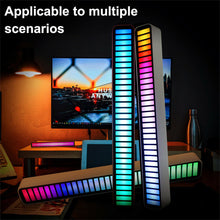 Load image into Gallery viewer, 32 Led RGB Sound  Control  Light Voice Activated Pickup Music Rhythm Light Sound Reactive Led Light Bar D08 black
