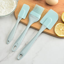 Carica l&#39;immagine nel visualizzatore di Gallery, 3-piece Set Silicone scraper  Oil  Brush Set Combination Spatula Mixer Oil Brush Kitchen Baking Tool blue (opp bag packaging)
