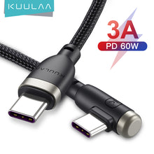 Load image into Gallery viewer, Mobile  Phone  Cables Usb C Tpye C Bent Cable Pd 60w Quick Charge3.0 Charging Cable 480 Mbps Data Transmission Cables C turn C turn
