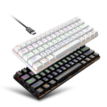 Carica l&#39;immagine nel visualizzatore di Gallery, 61-key 3-mode RGB Wireless Bluetooth-compatible Mechanical  Keyboard Green Axis Built-in 2200ma Gaming Keyboard White
