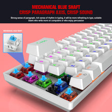 Load image into Gallery viewer, 61-key 3-mode RGB Wireless Bluetooth-compatible Mechanical  Keyboard Green Axis Built-in 2200ma Gaming Keyboard Black
