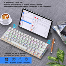 Carica l&#39;immagine nel visualizzatore di Gallery, 61-key 3-mode RGB Wireless Bluetooth-compatible Mechanical  Keyboard Green Axis Built-in 2200ma Gaming Keyboard White
