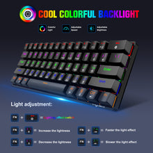 Load image into Gallery viewer, 61-key 3-mode RGB Wireless Bluetooth-compatible Mechanical  Keyboard Green Axis Built-in 2200ma Gaming Keyboard Black
