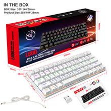 Carica l&#39;immagine nel visualizzatore di Gallery, 61-key 3-mode RGB Wireless Bluetooth-compatible Mechanical  Keyboard Green Axis Built-in 2200ma Gaming Keyboard White
