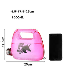 Load image into Gallery viewer, 1500ML Sports  Back  Kettle Creative Backpack Water Bottle Frosted Cup For Gym Fitness Tourism Transparent Black

