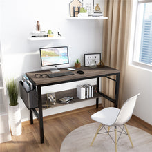 Charger l&#39;image dans la galerie, Home  Office  Computer  Desk Small Workstation Writing Desk With Storage Bag Metal Earphone Hook Grey
