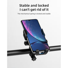 Lade das Bild in den Galerie-Viewer, Bicycle  Mobile  Phone  Holder 360 Rotatable One-key Locking Non-slip Mobile Phone Holder Black_Handlebar
