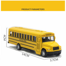 Cargar imagen en el visor de la galería, 1:43 Alloy Classic  School  Bus  Model 14cm Yellow Children Pull Back Car Toy Decoration As shown
