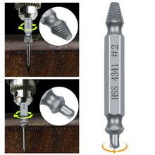 Load image into Gallery viewer, 6pcs/set Damaged  Screw  Extractor Kit Remover Extractor Easily Take Out Demolition Tools 4341 material 6pcs plastic box
