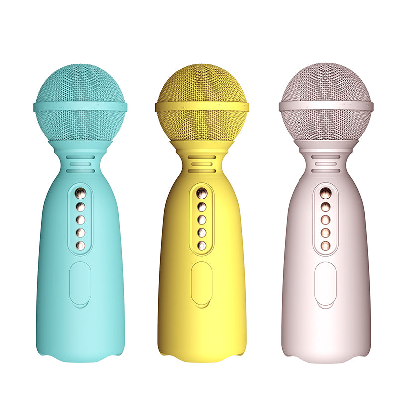 Microphone  5.0  Bluetooth-compatible  Speaker Hand-held Mini Children Voice-on-demand Smart Speaker Blue